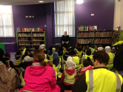 Year 1 and Year 5 visit Junction 3 Library together