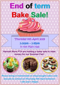 End of Term Bake Sale!!