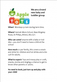 New Baby &amp; Toddler Group at Hannah More!